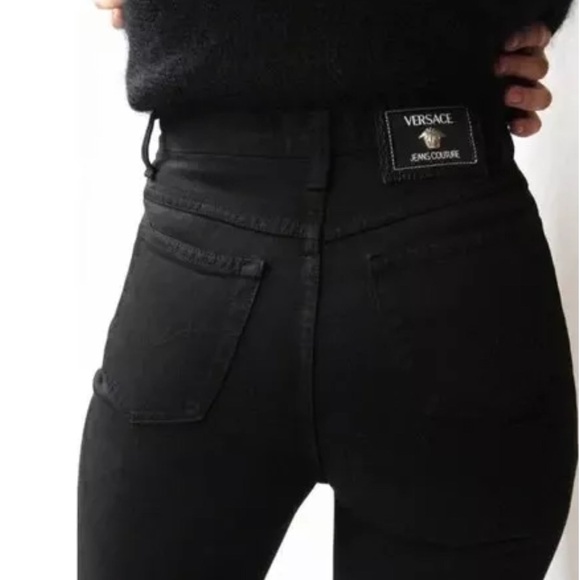 Versace White Jeans Signature high waist 27" hips 29" length 31-32 skinny - Picture 7 of 15